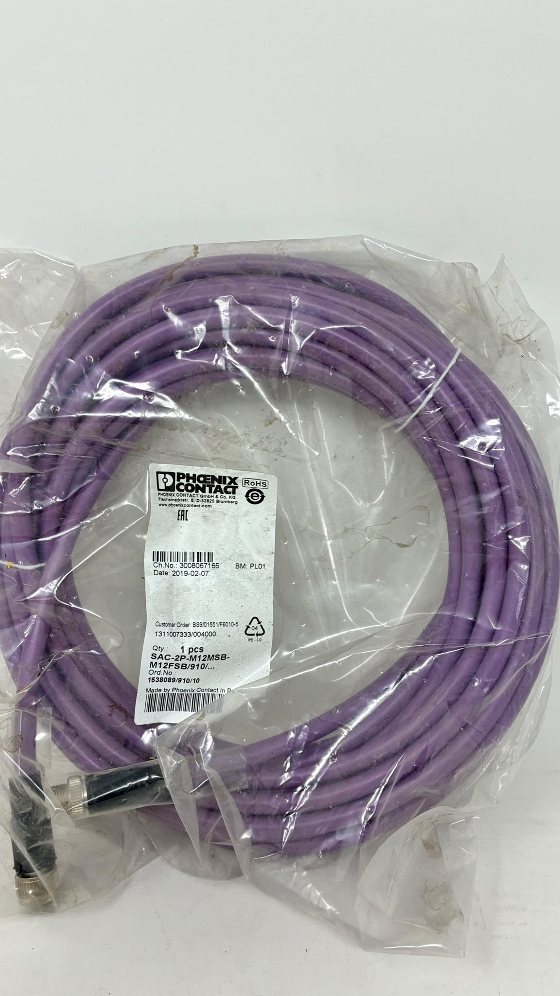 PHOENIX CONTACT SAC-2P-M12MSB-M12FSB/910/10 Bussystem-Kabel PROFIBUS 10m