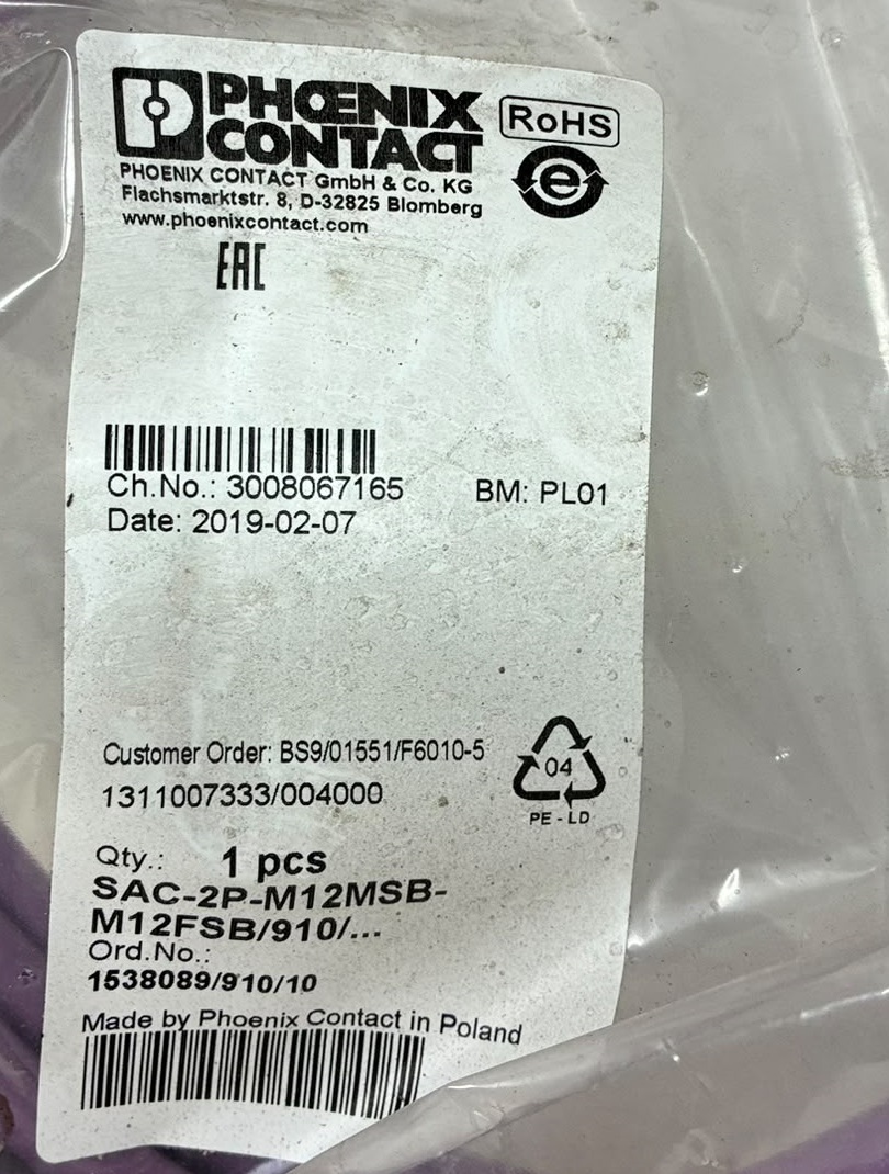 PHOENIX CONTACT SAC-2P-M12MSB-M12FSB/910/10 Bussystem-Kabel PROFIBUS 10m