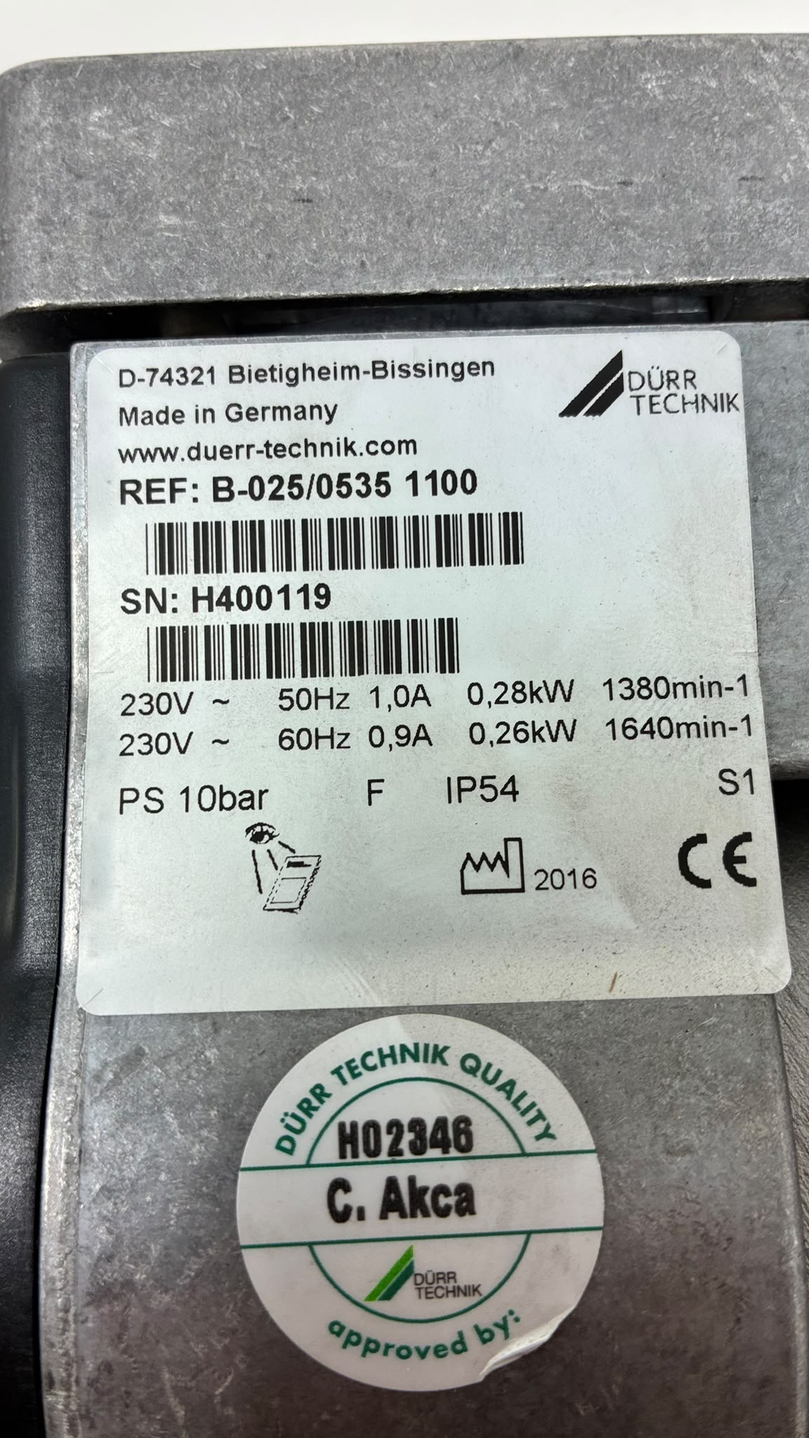 Dürr Technik B-025/0535 1100 Ölfreier Kolbenkompressor