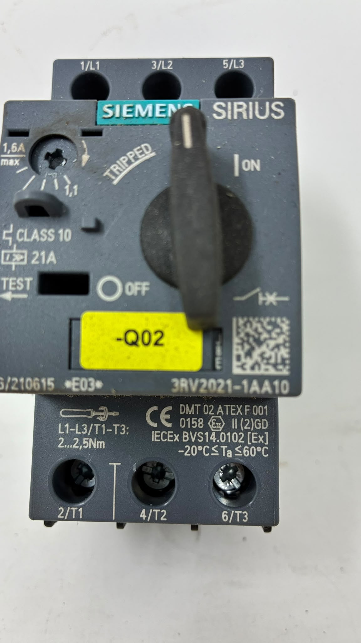 Siemens SIRIUS 3RV2021-1AA10 Motorschutzschalter 1,6 A