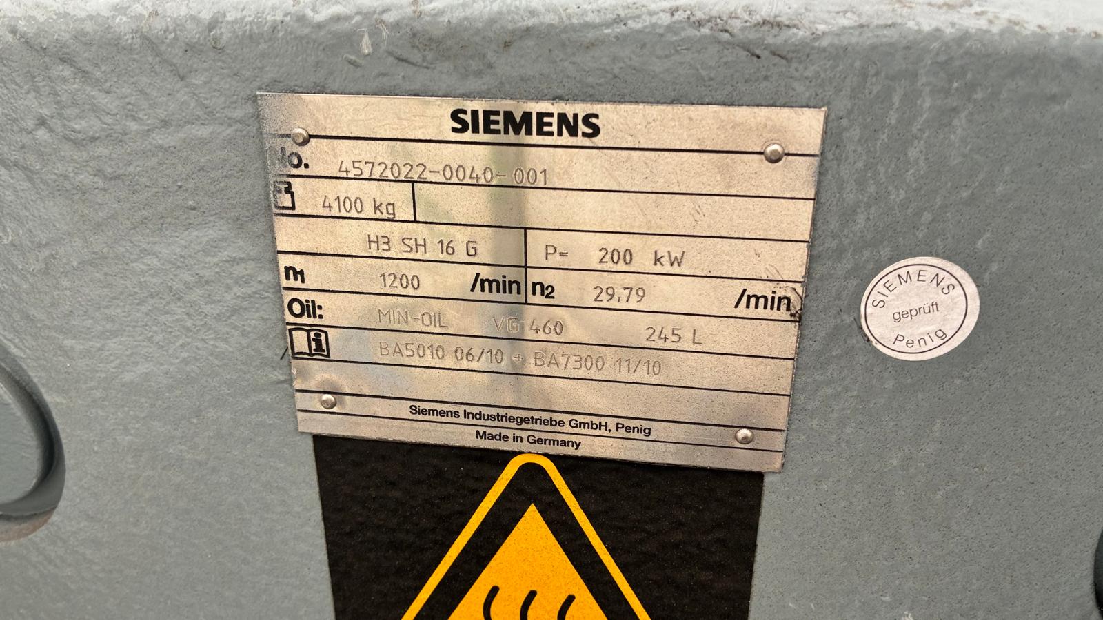 Siemens H3 SH 16 G Industriegetriebe 200 kW Untersetzungsgetriebe
