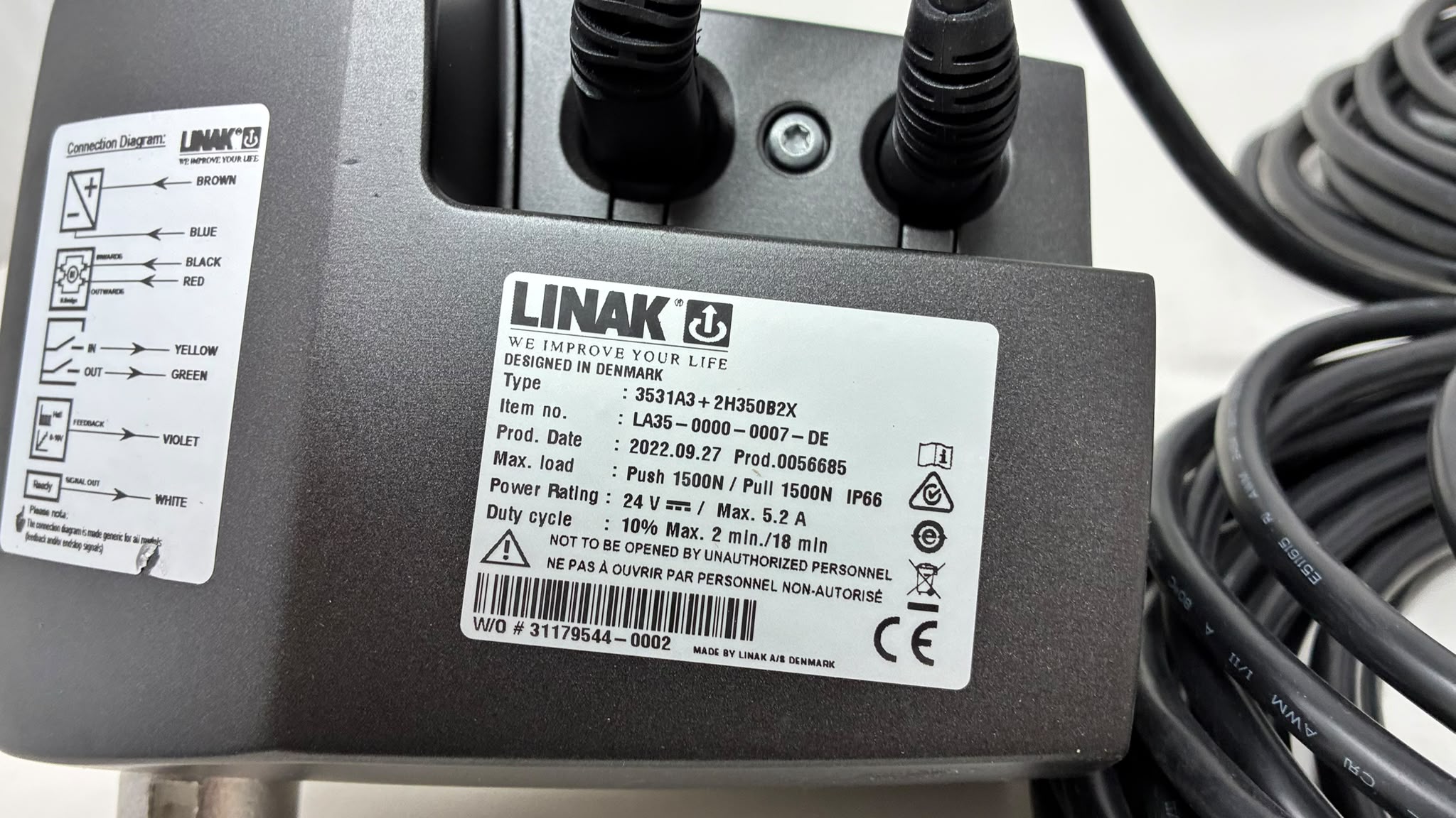 LINAK LA35-0000-0007-DE Linearantrieb 24V 1500N IP66